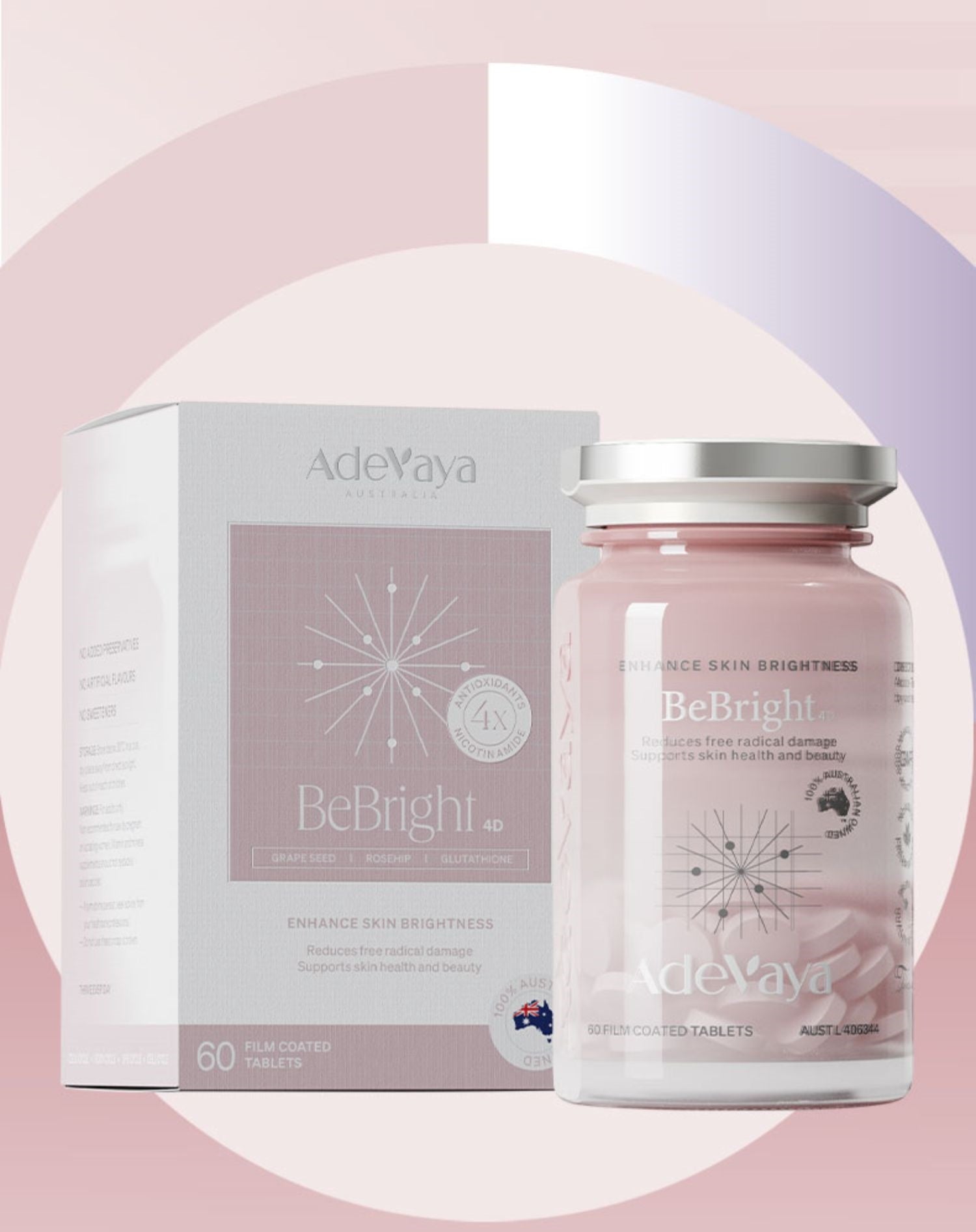 ADEVAYA BeBright 4D Enhance Skin Brightness 60 Capsules - myernk
