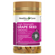 Healthy Care High Strength Grape Seed 58000 - 200 Capsules - myernk