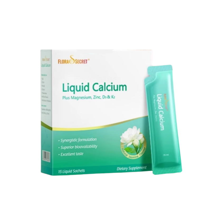 FLORA'S SECRET Liquid Calcium Plus Magnesium, Zinc, D3&K2 - myernk