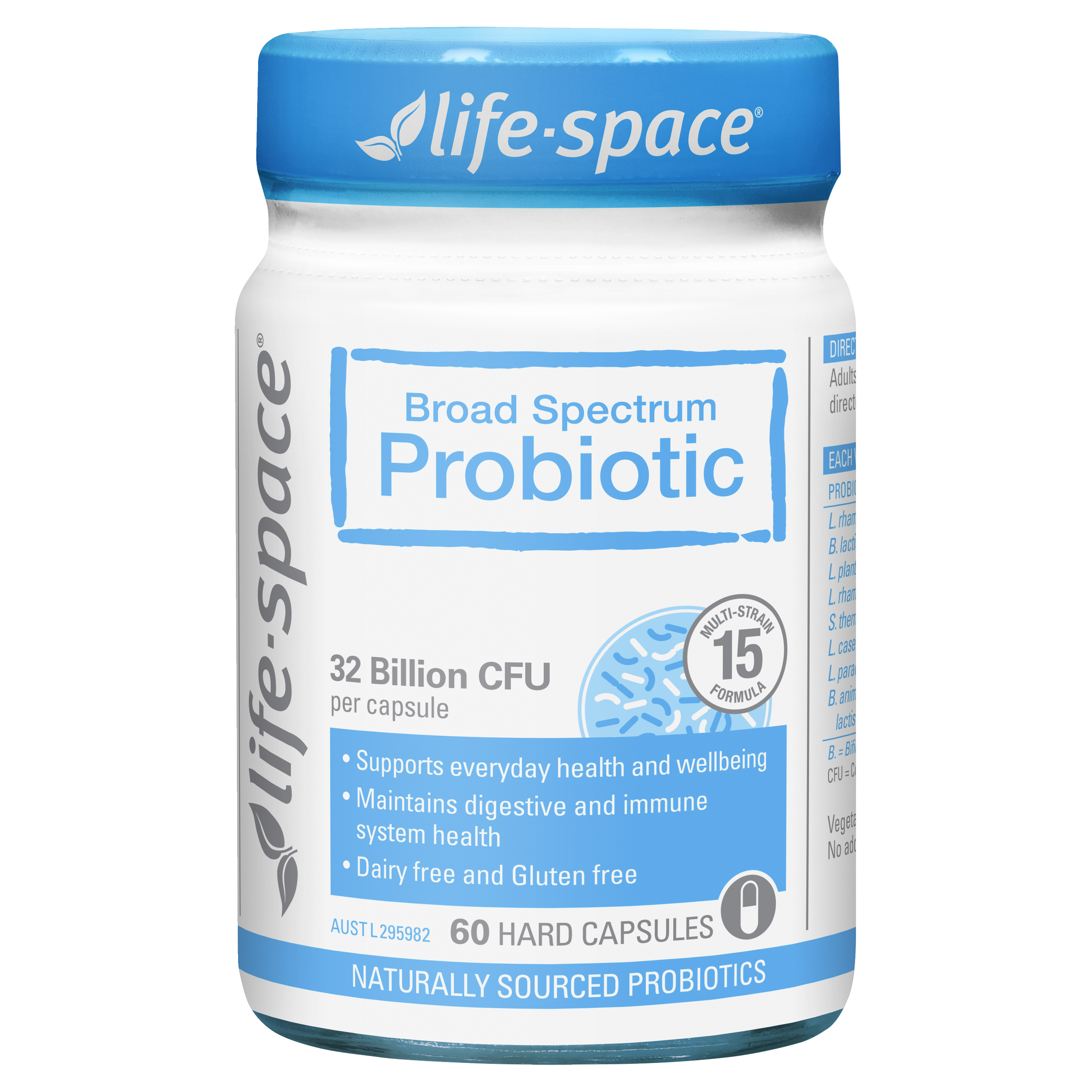 LIFESPACE Broad Spectrum Probiotic 32 Billion 60 Capsules - myernk