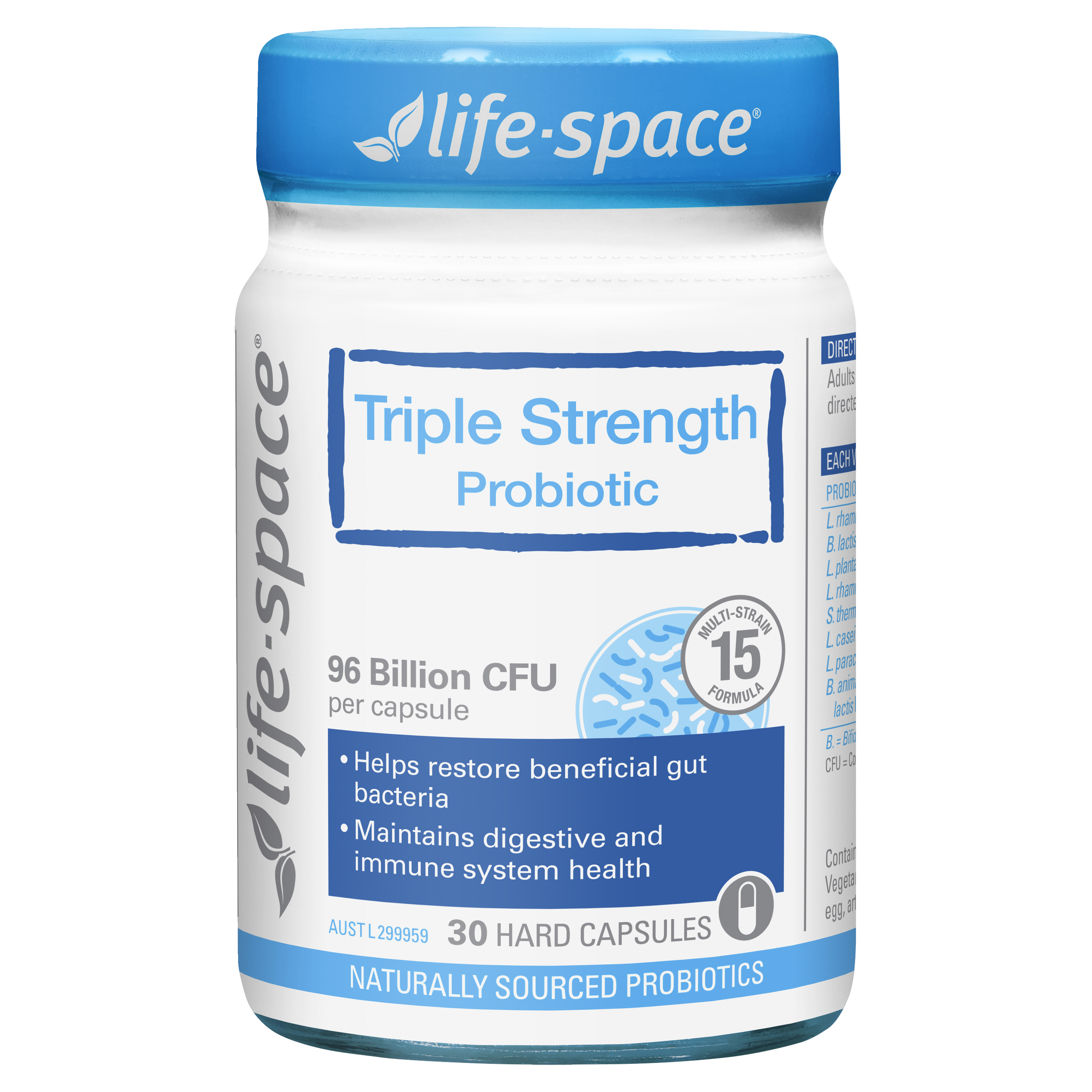 LIFESPACE Triple Strength Probiotic 96 Billion 30 Capsules - myernk