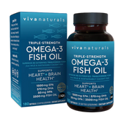 VIVANATURALS OMEGA-3 Fish Oil Supports Heart + Brain Health 180 Softgels - myernk