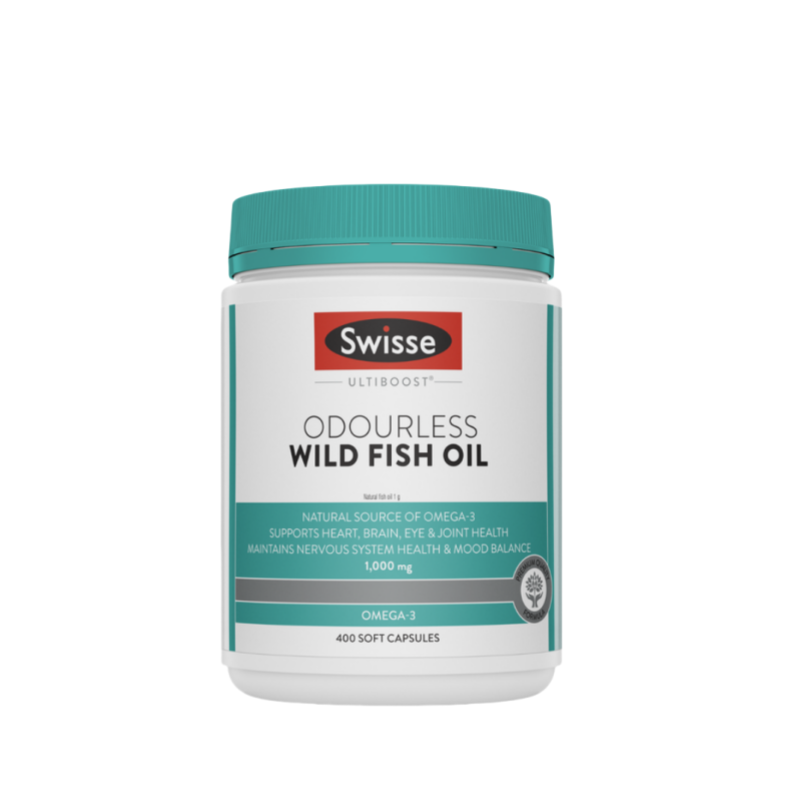 SWISSE Ultiboost Odourless High Strength Wild Fish Oil 400 Tablets - myernk