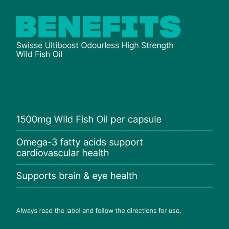SWISSE Ultiboost Odourless High Strength Wild Fish Oil 400 Tablets - myernk