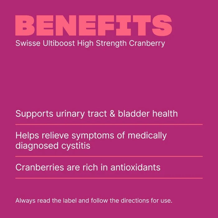 SWISSE Ultiboost High Strength Cranberry 30 Tablets - myernk