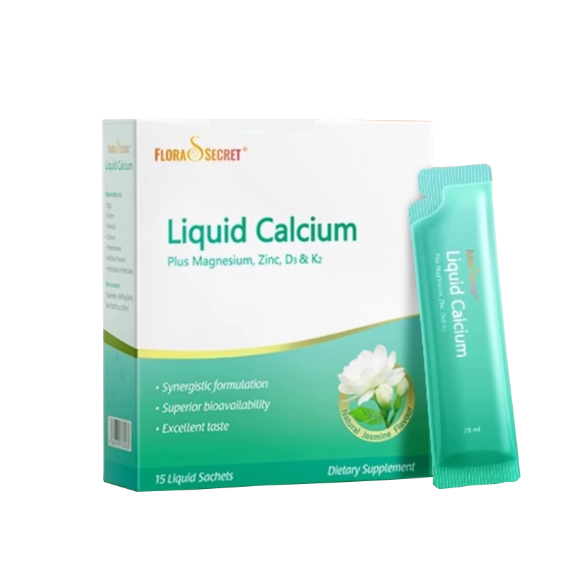 FLORA'S SECRET Liquid Calcium Plus Magnesium, Zinc, D3&K2 - myernk