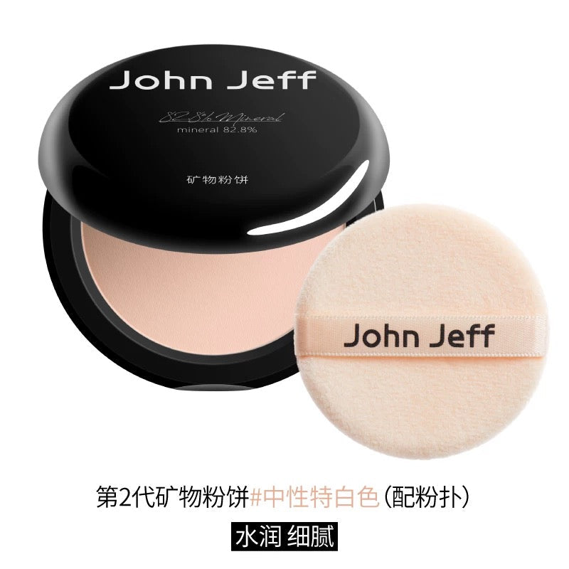 JOHN JEFF Natural Mineral Pressed Powder Foundation 8g - myernk
