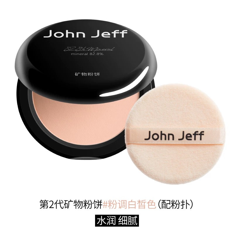 JOHN JEFF Natural Mineral Pressed Powder Foundation 8g - myernk