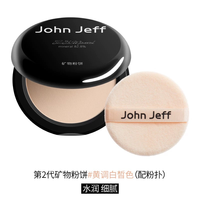 JOHN JEFF Natural Mineral Pressed Powder Foundation 8g - myernk
