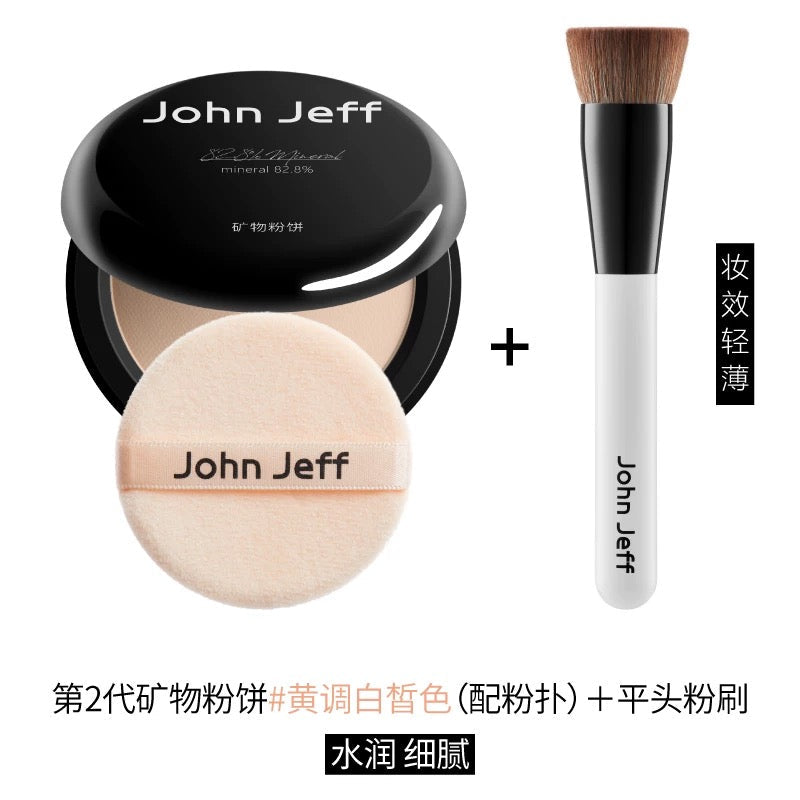 JOHN JEFF Natural Mineral Pressed Powder Foundation 8g - myernk