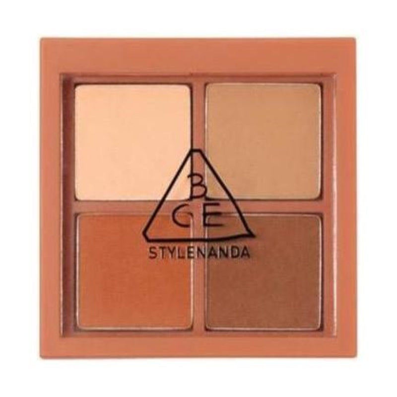 3CE Mini Multi Eye Color Palette 3.5g (#Brown Rum) | Warm Orange-Brown Shades for Depth &amp; Definition - myernk