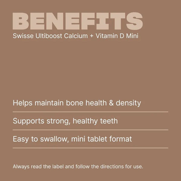 SWISSE Ultiboost Calcium + Vitamin D Mini Tabs 300 Tablets - myernk