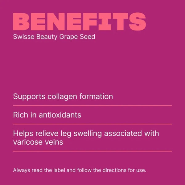 SWISSE Beauty Grape Seed 180 Tablets - myernk